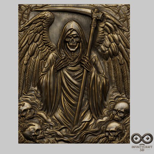 Throne of the Grim Reaper Relief STL file for 3d printing or CNC