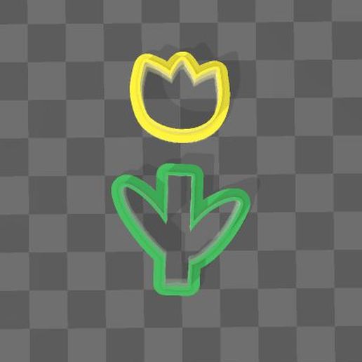 Clay cutters in the shape of tulips 3D model