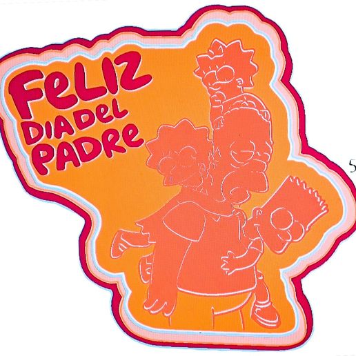 Simpsons Happy Dad's Day Cookie Cutter 3D model