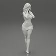 Girl-0008.jpg Woman Posing In mini Dress With Both Hands On Her Face 3D print model