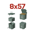 COL_40_857is_25a.png AMMO BOX 8x57 mm Mauser AMMUNITION STORAGE 8x57mm CRATE ORGANIZER