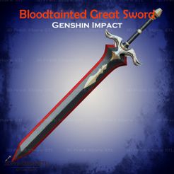 1.jpg Bloodtainted Great Sword From Genshin Impact - Fan Art 3D print model