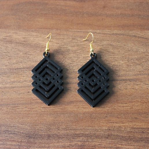 Geometric earrings 3 3D model