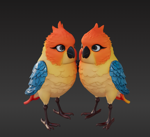 Birds Couple 3D model