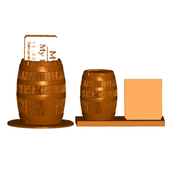 BBfront.png STL-Datei Barrel Business Card Holder (2 Styles) kostenlos・Vorlage für 3D-Drucker zum herunterladen