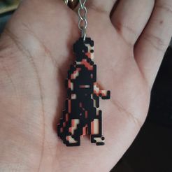 20221023_185512.jpg STL file ALUCARD CASTLEVANIA III 8 BIT KEYCHAIN KEY RING・Template to download and 3D print