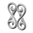 onlay16-01.JPG Double floral scroll decoration element relief 3D print model