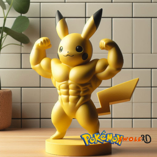 Pikachu Bodybuilder - Fan Art Print 3D model