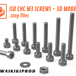 eS S ISO CHC M3 SCREWS - 3D MODEL sp 2 Step files MMM By WAIKIKIPROD Ss ISO CHC M3 Screws - 3D MODELS - .step files