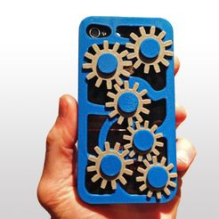 Gears-Mech-Real-IPhone.jpg Download STL file Gear Cogs Mobile Iphone Cover Case 5 5s • Template to 3D print, Custom3DPrinting
