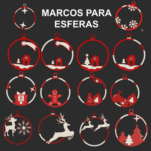 CUSTOMIZABLE CHRISTMAS SPHERES_CUSTOMIZABLE CHRISTMAS SPHERES 3D model