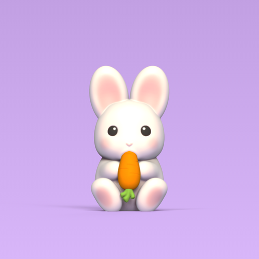 Bunny Eating Carrot 3D model