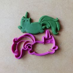IMG_20180813_145431.jpg STL file Unicorn Cat cookie cutter・3D print object to download