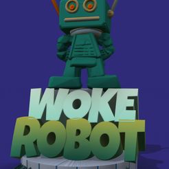 WrobotPic.jpg Free STL file Woke Robot・3D print design to download