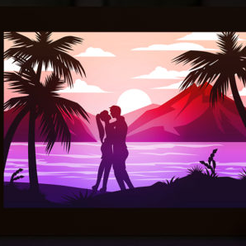 imaged1d428925c428de6.png STL file Lovers on the beach v2 lightbox・3D printing idea to download