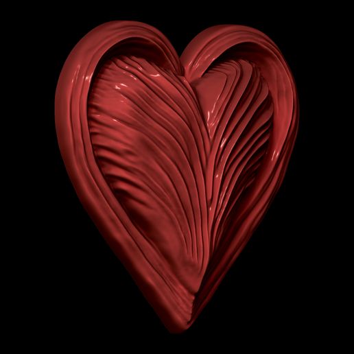Fantasy-Heart-2.jpg Fantasy Heart Relief STL file for 3d printing or CNC Free 3D print model