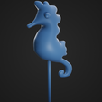 SeaHorse_2.png Seahorse Puffy Caketopper