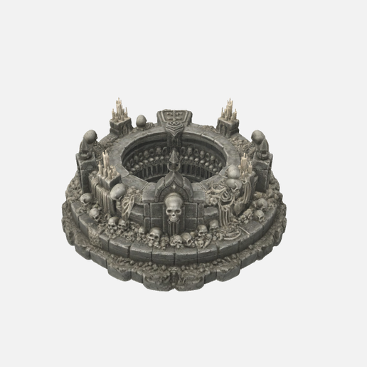 🦴 Gothic Bone Pit Crypt Display Base Round Dungeon Terrain with Skulls ...