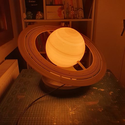 20250223_024749.jpg Planet Lamp -- Saturn -- 3D Print Ready Night Light -- NASA Realistic Surface