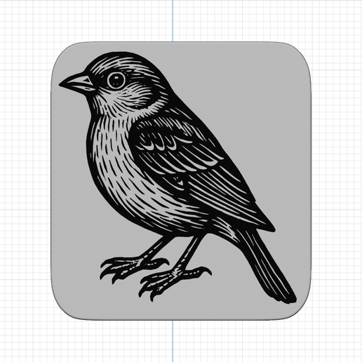 Bird Stamp - 3D model önizlemesi