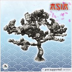 1-PREM.jpg STL file Sakura tree (2) - Asian Asia Oriental Angkor Traditionnal Corea Cherry blossom Yoshino Japanese Flower・Model to download and 3D print