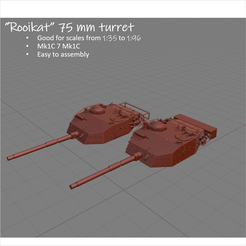 Capture.png STL-Datei Rooikat Mk1 C & D 76 mm Geschützturm im Maßstab 1:35 und 1:72 kostenlos・3D-Drucker-Modell zum herunterladen