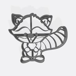 Mapache cuerpo completo 10 cm.jpg Fichier STL Biscuits à l'emporte-pièce "Mapache" des animaux de la forêt - Cortante de galletita・Plan imprimable en 3D à télécharger