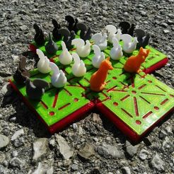IMG_20170817_144336.jpg Free 3D file Fox & Hen [Board Game] (or Fox & Geese)・3D print design to download