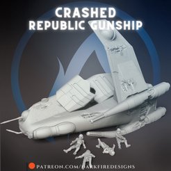 Crashed-Republic-Dropship_Render.png Файл 3D Разбившийся республиканский корабль・3D-печатный дизайн для загрузки