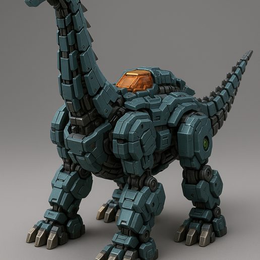 🦸 Mecha Brachiosaurus - Towering Mechanical Colossus 3D Printable Model ...