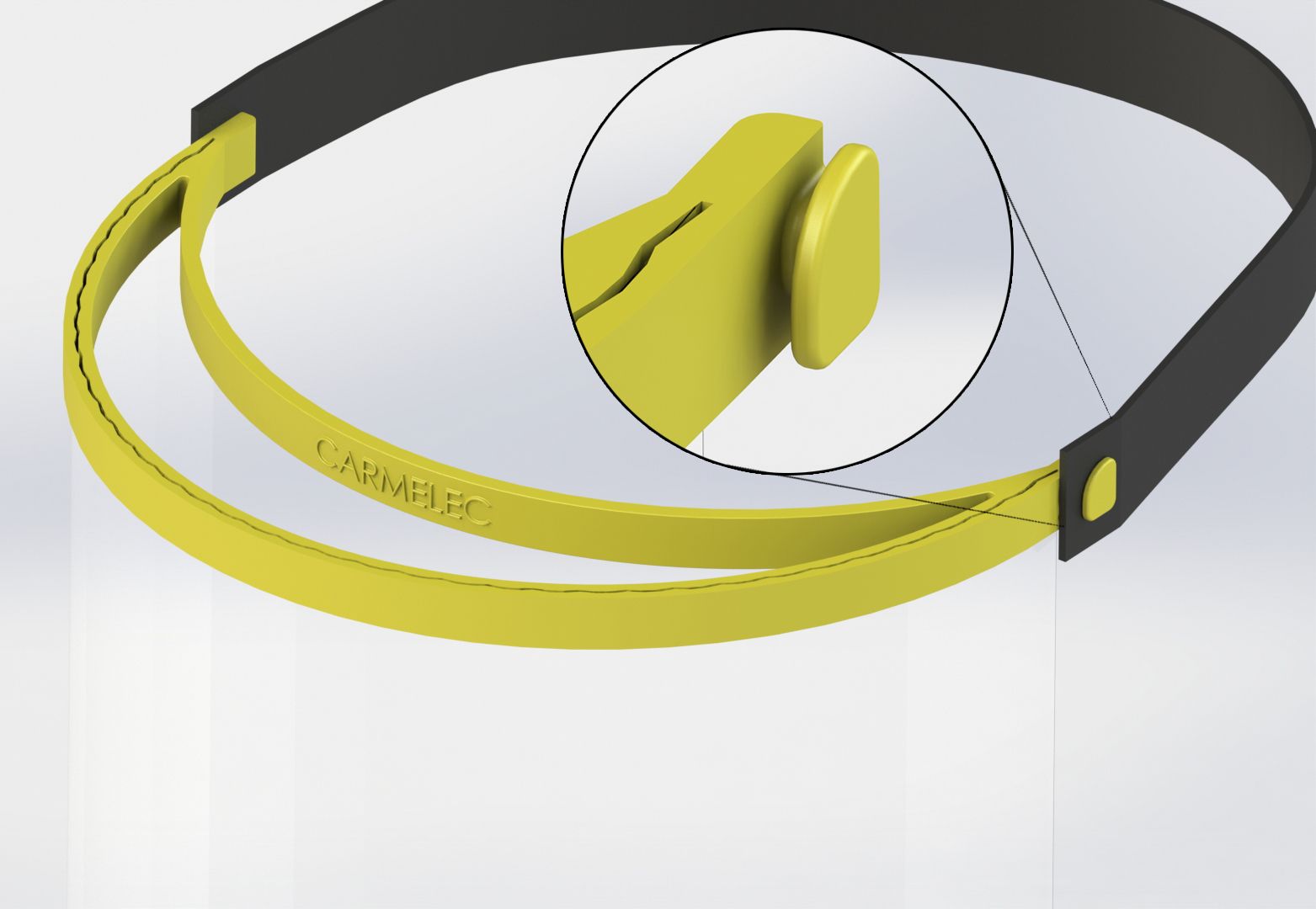 DétailBandeCaoutchouc.jpg Бесплатный STL файл Protective visor COVID-19・Объект для скачивания и 3D печати, cedricvandendaele2