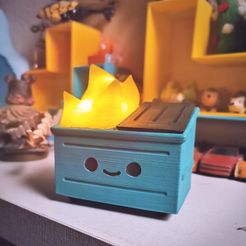 wawfawf.jpg STL file Cute Dumpster Fire light・Model to download and 3D print