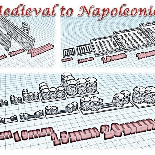 Accessories 2 - Medieval to Napoleonic.jpg Download STL file Battlefields Accessory 2 - Medieval Wargame at Napoléon • 3D printing model, Eskice
