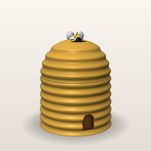 Pot à miel ruche à couvercle vissé 3D model