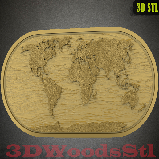 🗺️ World map 3d,3D stl model relief wall decor, CNC Router Engraver ...