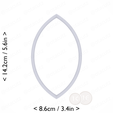 almond~5.25in-cm-inch-top.png Almond Cookie Cutter 5.25in / 13.3cm