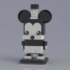 Topolino-Bianco-e-Nero.jpg STL file SQUARED MICKEY MOUSE - OLD STYLE・3D printable model to download