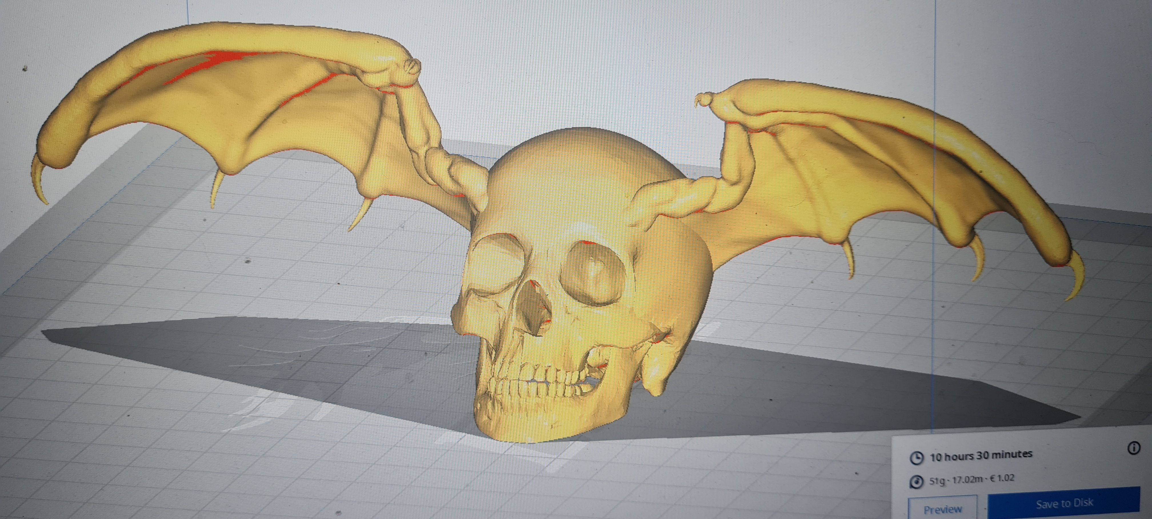 Бесплатный STL файл Крылатый череп・Дизайн 3D-принтера для скачивания・Cults