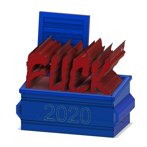 image.png Бесплатный STL файл 2020 Dumpster Fire Ornament・3D-печатный объект для загрузки, DonaldSayers
