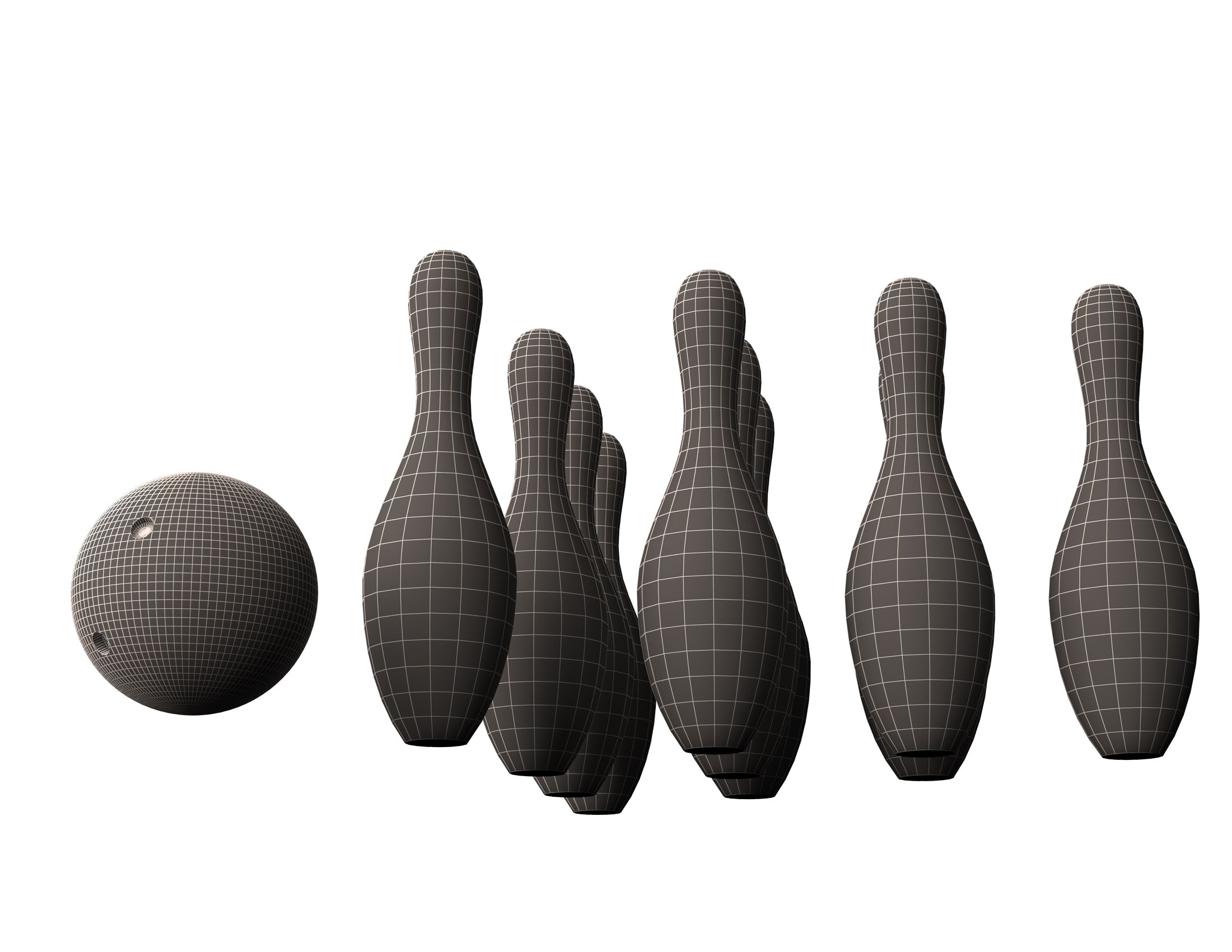 Download file Bowling Ball and Pins • 3D printable model • Cults