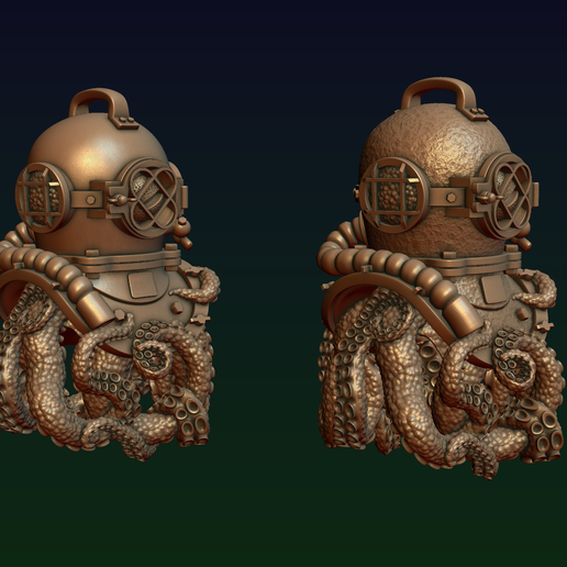 07.png Diving helmet with octopus
