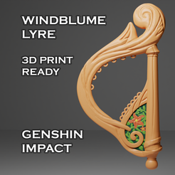 1.3.png STL file Windblume Lyre -- Genshin Impact -- 3D Print Ready -- Venti Cosplay・3D printable model to download