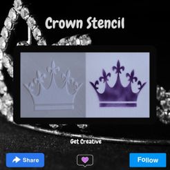 Crown-Stencil.jpg Fichier STL Pochoir de la couronne・Plan pour impression 3D à télécharger