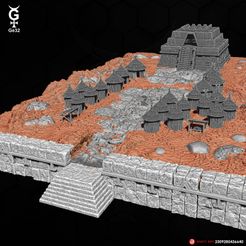 Pyramid_Small-36.jpg Fichier STL Mur de niveaux saurien・Modèle à télécharger et à imprimer en 3D