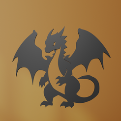Charizard-2.png STL file Charizard Wall Art・3D printable design to download