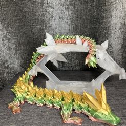 Crystal Dragon, Articulating Flexi Wiggle Pet, Print in Place, Fantasy