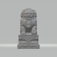 4.png Chinese Stone Lion 3D Model