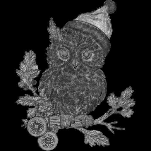 STL file The Owl of Christmas Magic Relief 3D print model 🦉 (OBJ)・3D ...