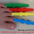 wearing_display_large.jpg Free STL file Crocz... Crocodile Clips / Clamps / Pegs with Moving Jaws・3D print design to download