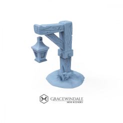 Happy girl spinning around a lamppost 3D Print Model